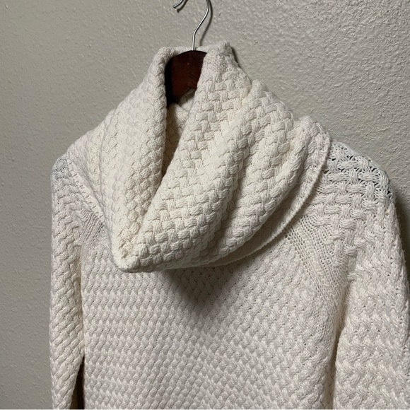 New York & Company Sz M women’s pearl white thick cowl-neck chunky sweater cozy - Picture 7 of 14